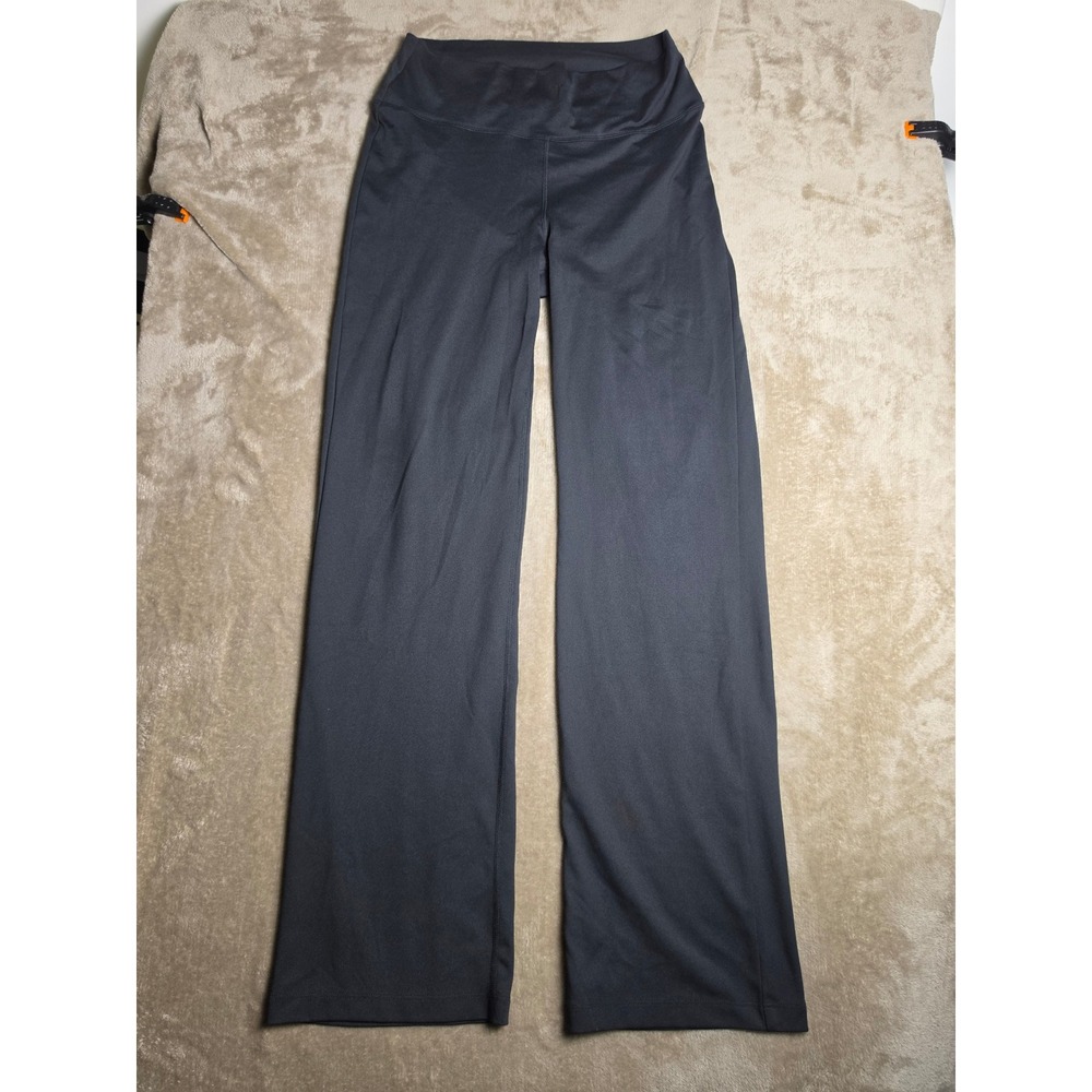 Bally Total Fitness Womens XL Black Wide Leg High Rise Yoga Pants RN 137013